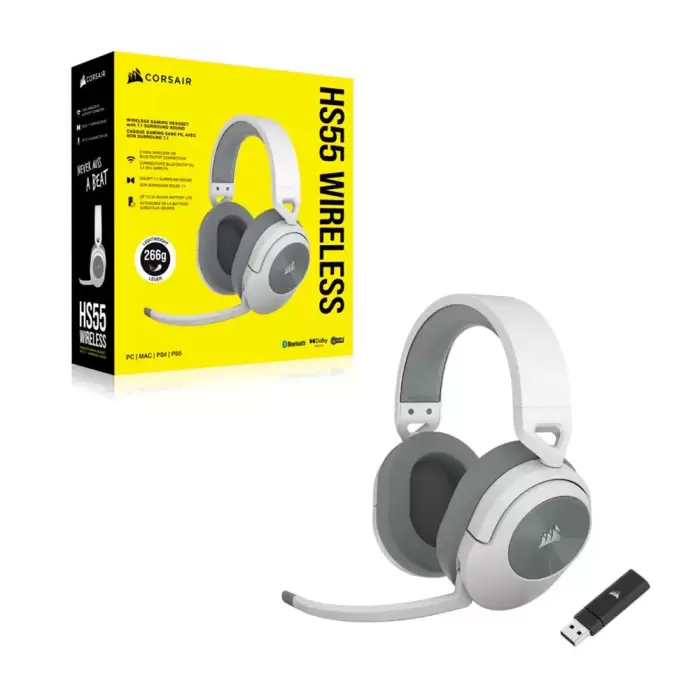 Auriculares Corsair HS55 Wireless White